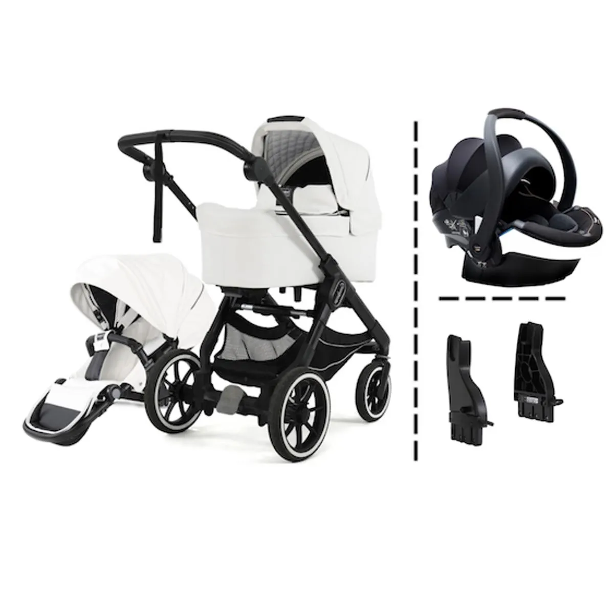 Emmaljunga 2022 | NXT 90 Kombi Ergo + iZi Go Bilstol og Adapter | Polar White Leatherette