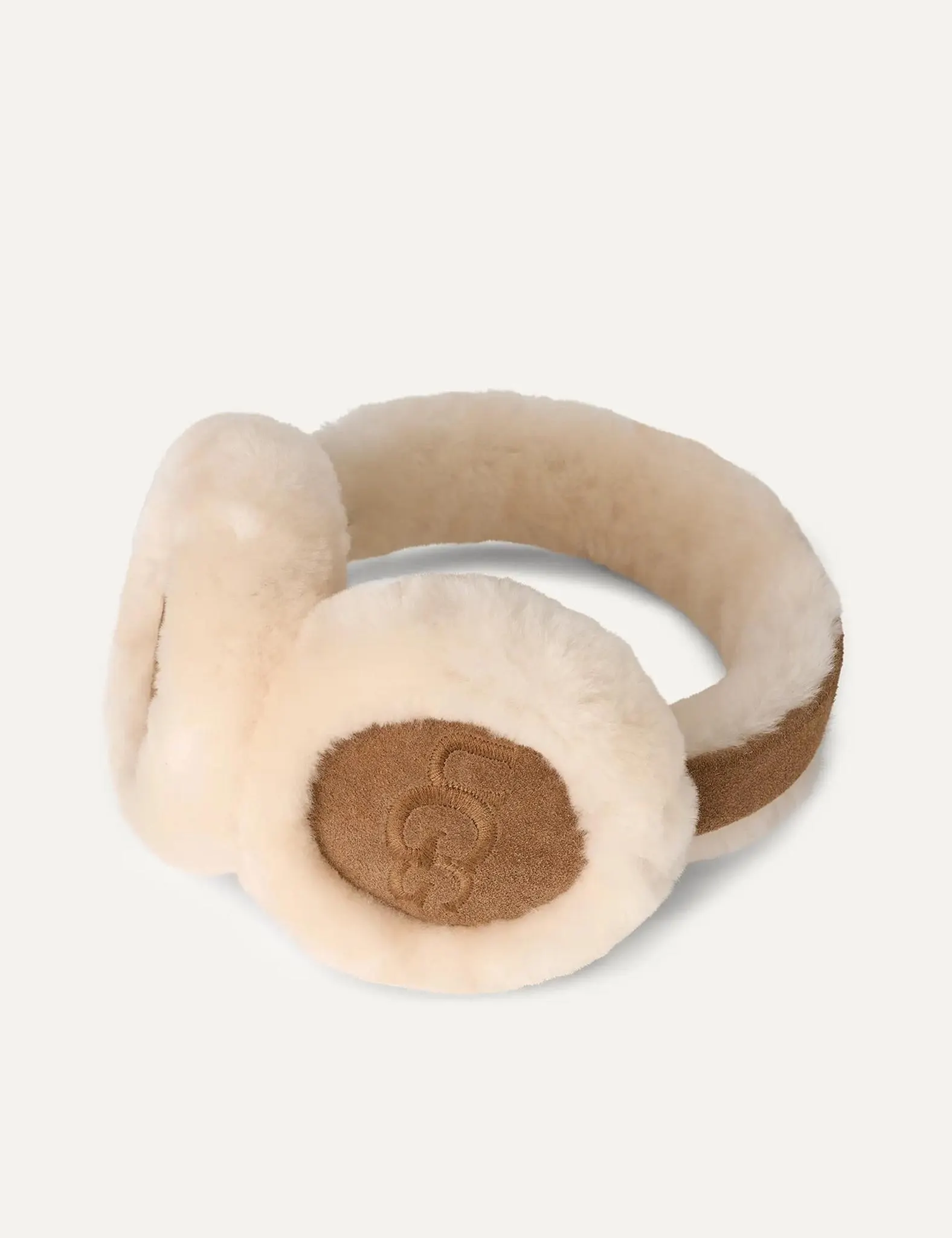 W. Sheepskin Embroidered Logo Earmuffs Chestnut