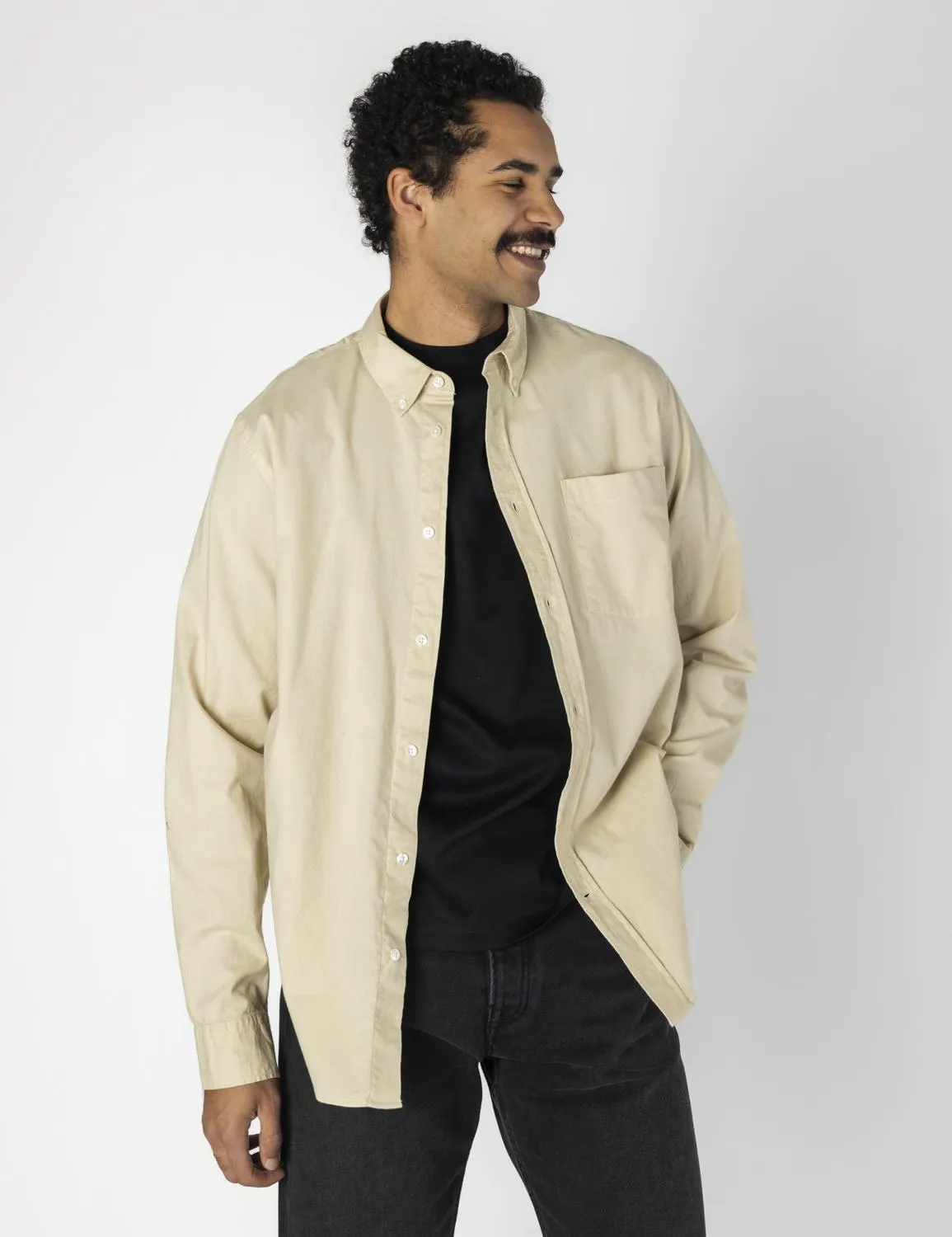 Adam classic flannel shirt Light Sand