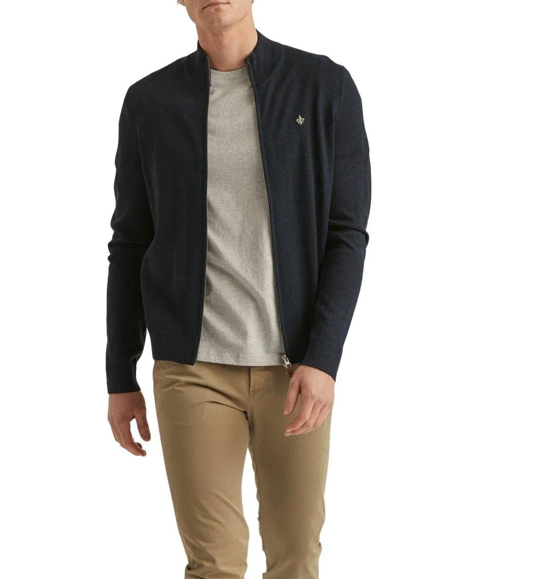 Merino Zip Cardigan – Marine