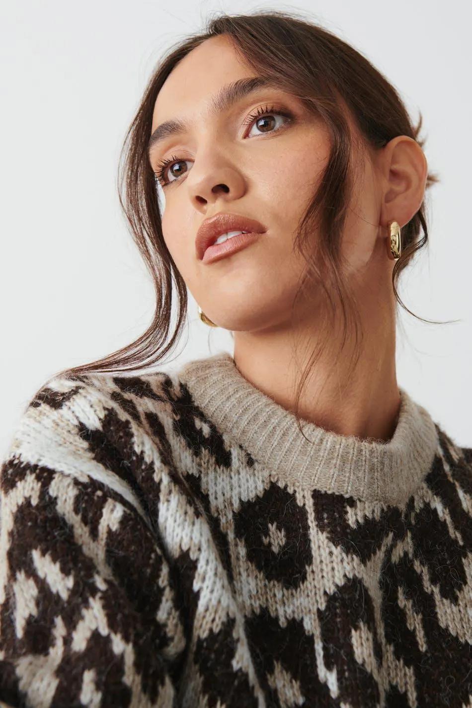 Knitted jacquard sweater