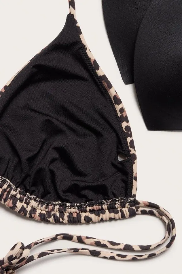 Leopardmønstret bikinitopp