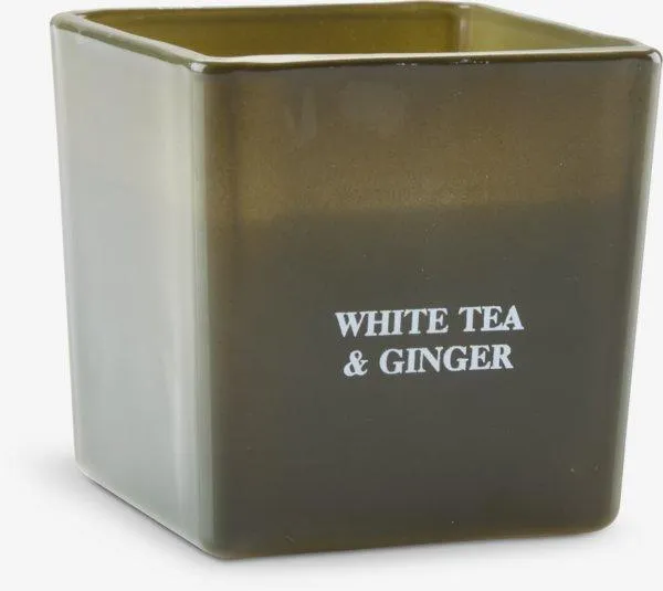 Duftlys EGON B8xL8xH8cm olivengrønn glass