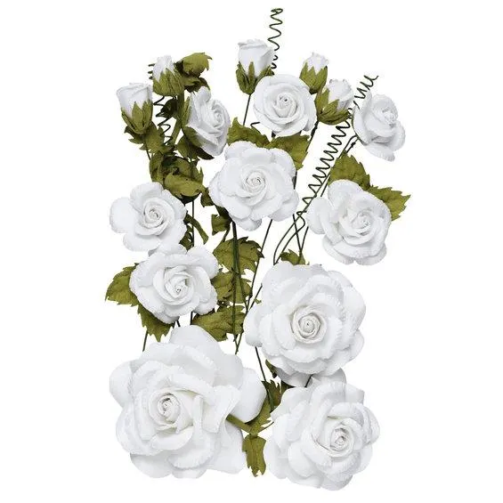 Papirroser 15 stk. hvit