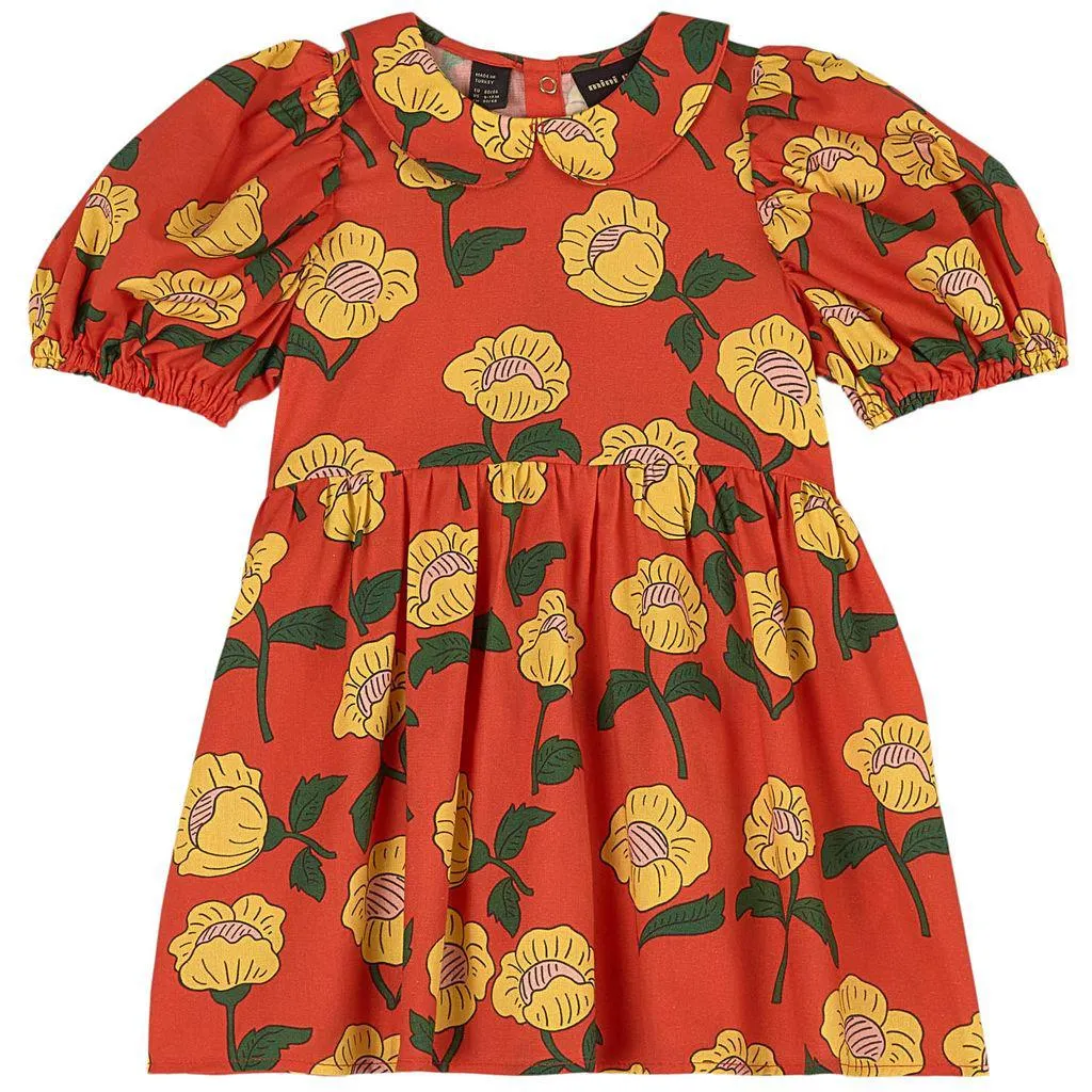 Blomstret Kjole Oransje