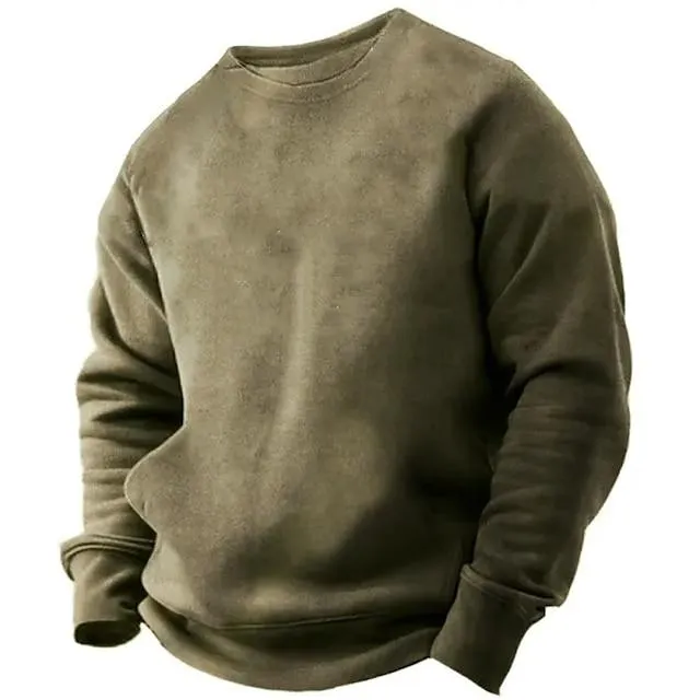 Hombre Sudadera Negro Verde Ejército Cuello Barco Plano Retazos Deporte Diario Festivos Ropa de calle Básico Casual Primavera & Otoño Ropa Sudaderas con capucha Sudaderas