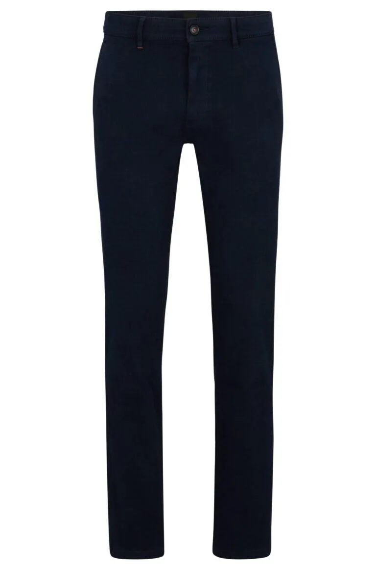 Slim-Fit Trousers In Stretch-Cotton Twill – Marine