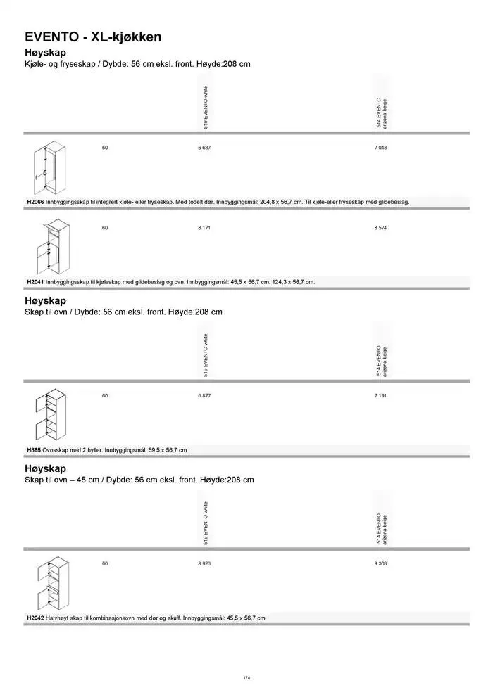 kvik kjøkken Prisliste. fra 1. januar til 31. desember 2025 - kundeavisside 178