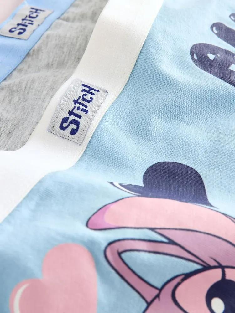 Pink/Blue Disney Stitch and Angel Shorts 5 Pack (2-16yrs)