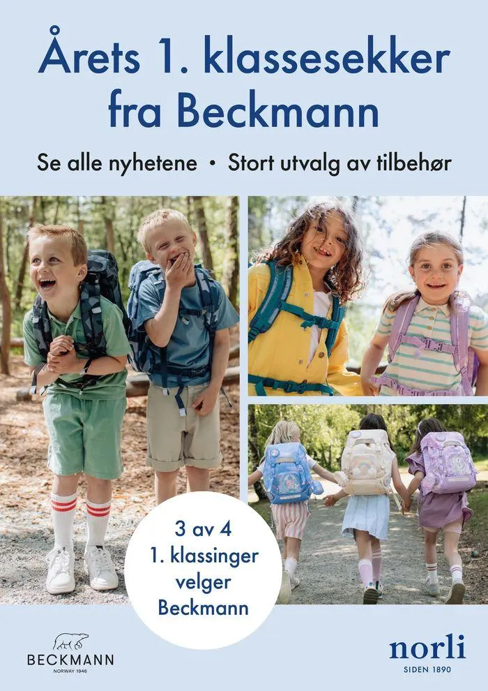 Årets 1. klassesekker fra Beckmann - 1