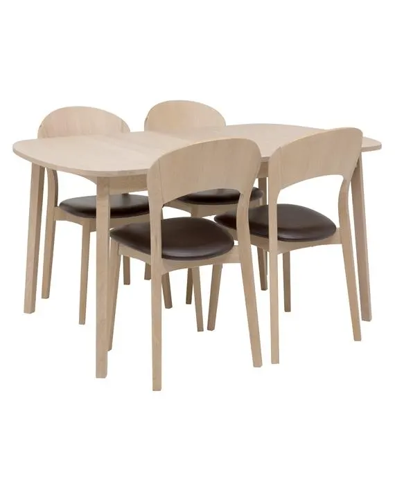 Rainbow spisebord 142(+48)x90cm blond ask