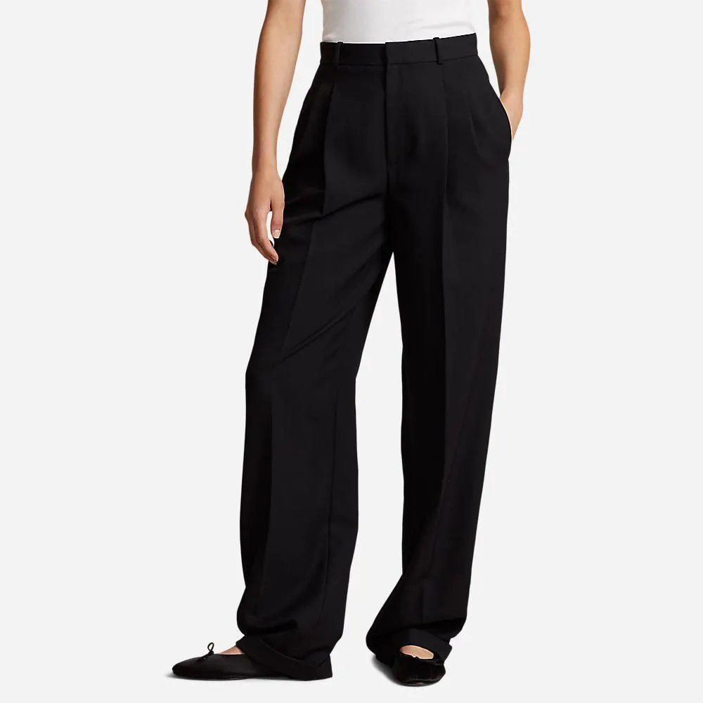 Wide Leg Wool Tuxedo Trouser - Polo Black