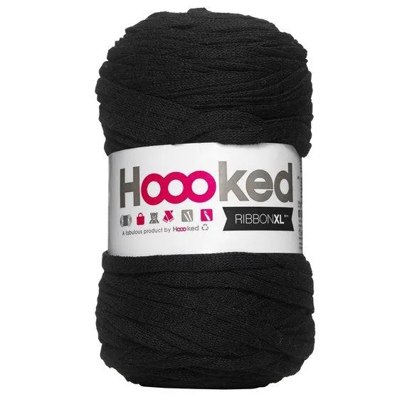 Hooked Ribbon XL garn 250 g svart – RXL26 Black