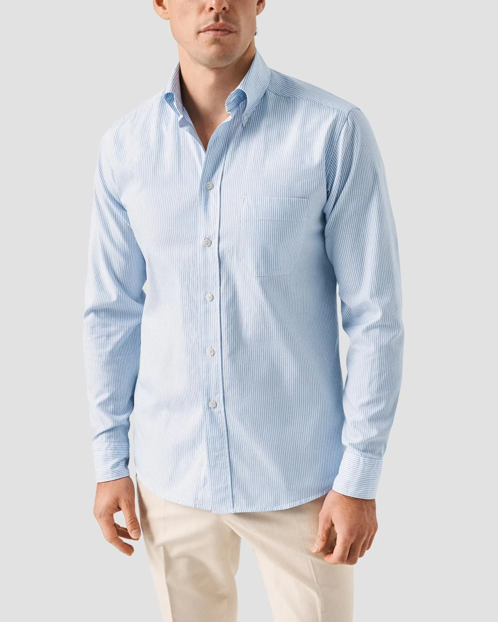 Light Blue Striped Oxford Shirt