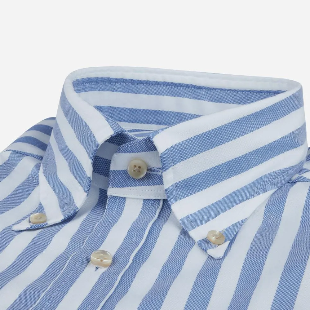 Fitted Body Oxford Shirt - Blue Stripe