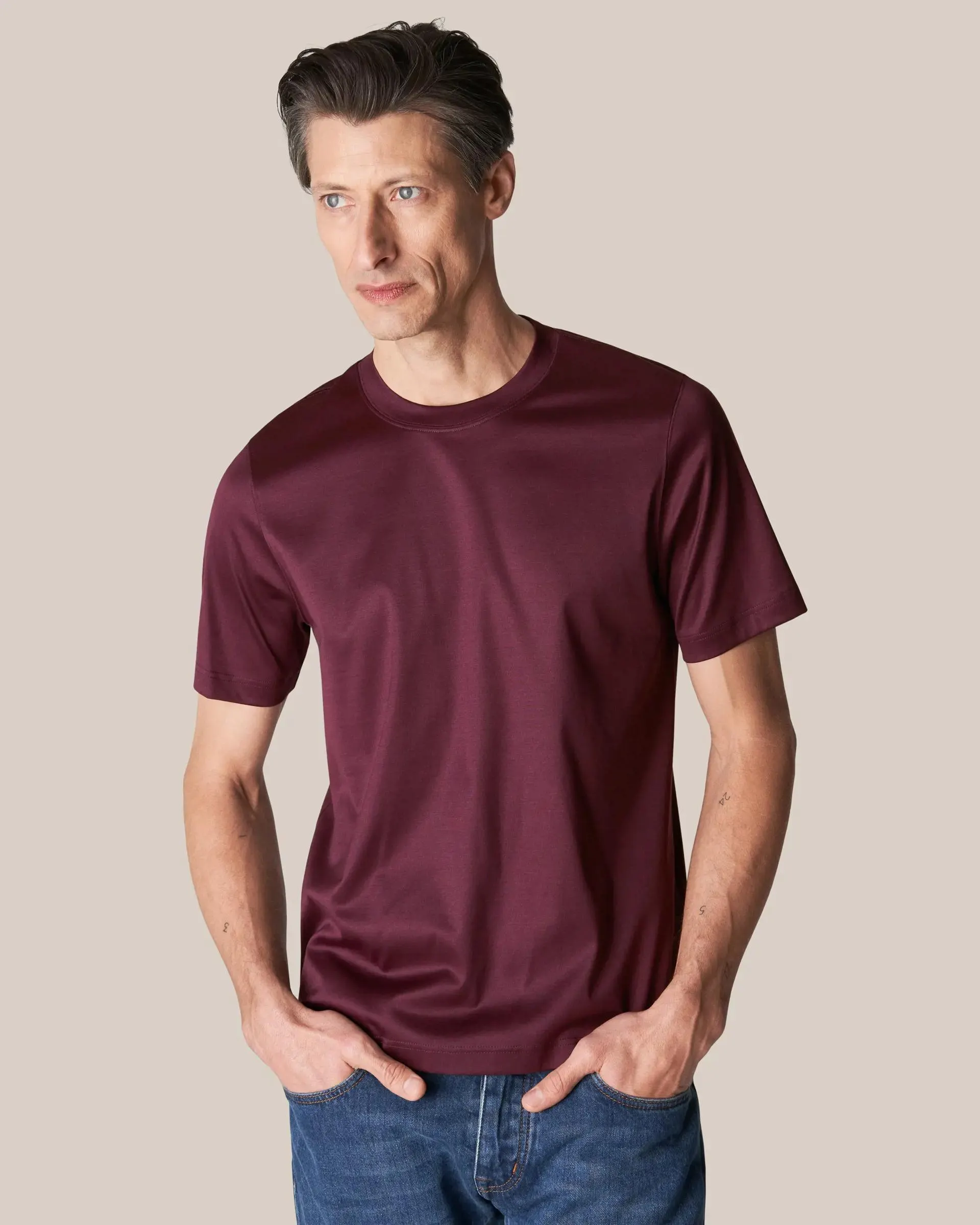 Burgundy Filo di Scozia T-Shirt