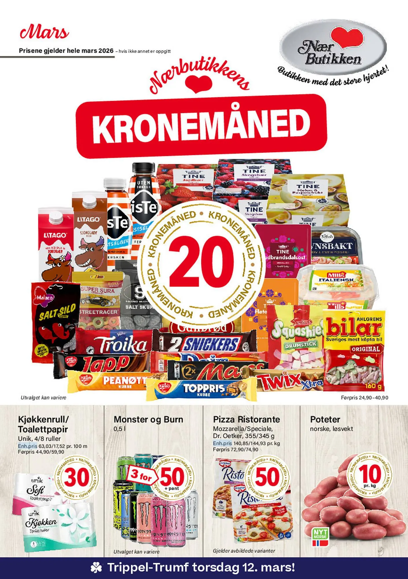 Nærbutikken kundeavis fra 1. mars til 31. mars 2026 - kundeavisside 1