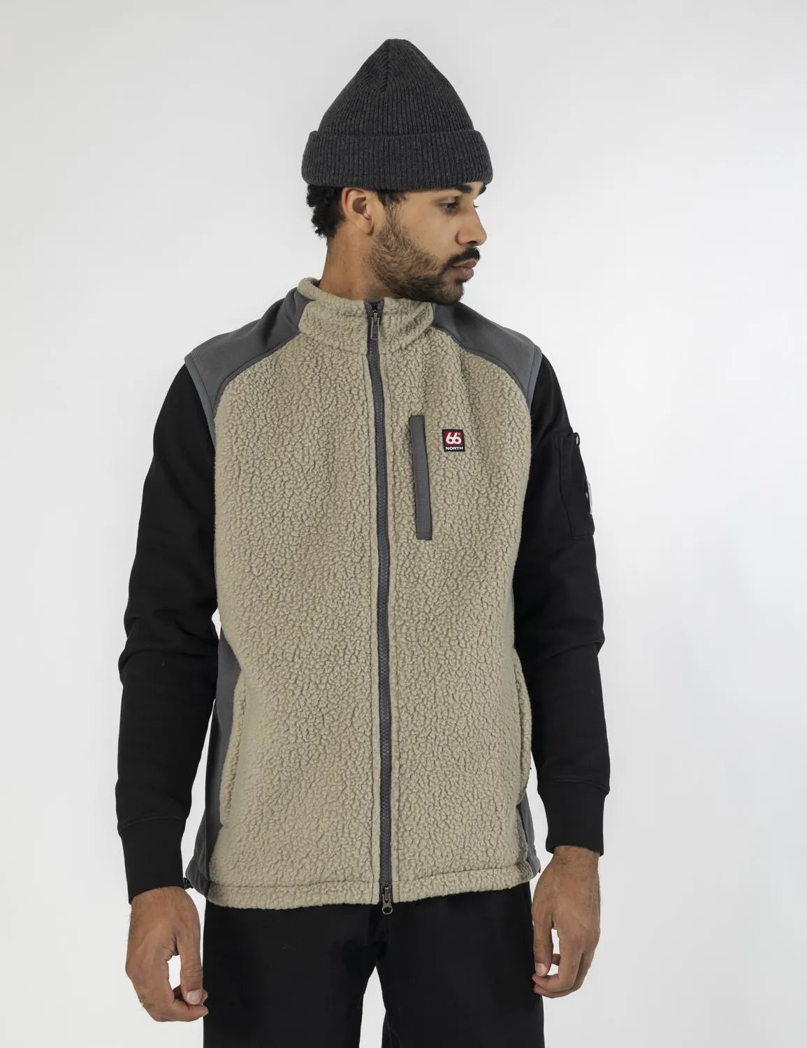 Tindur Shearling Vest Dry Moss
