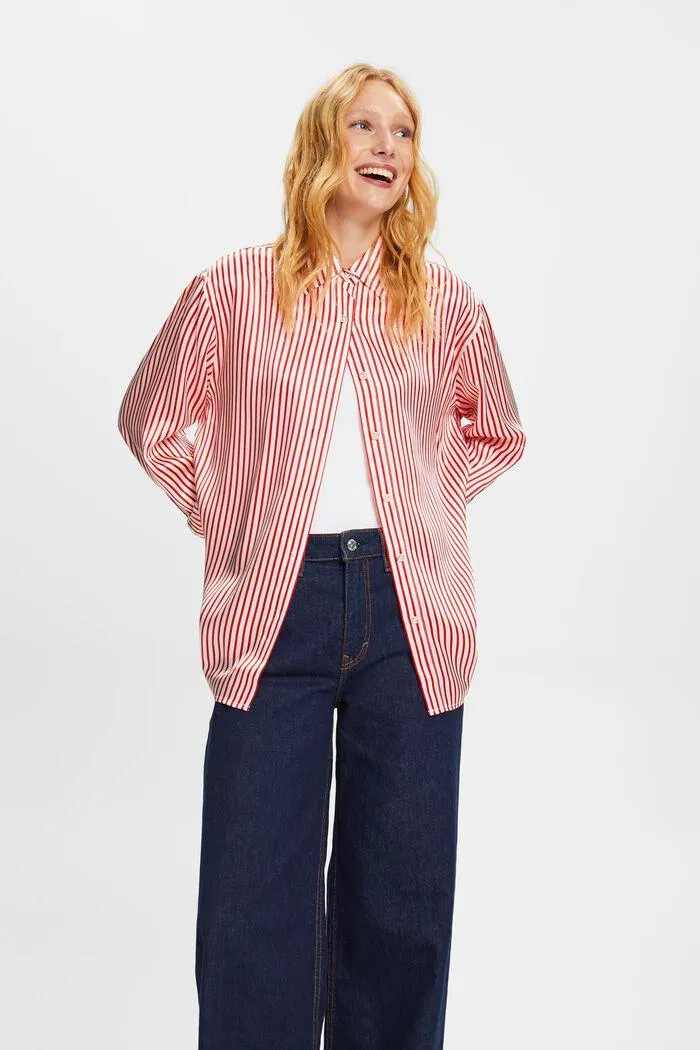 Striped Silk Charmeuse Shirt