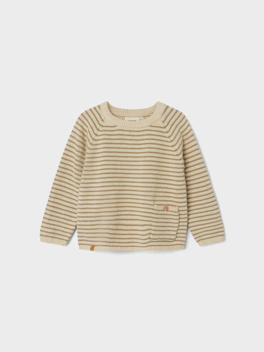 STRIPETE STRIKKET PULLOVER