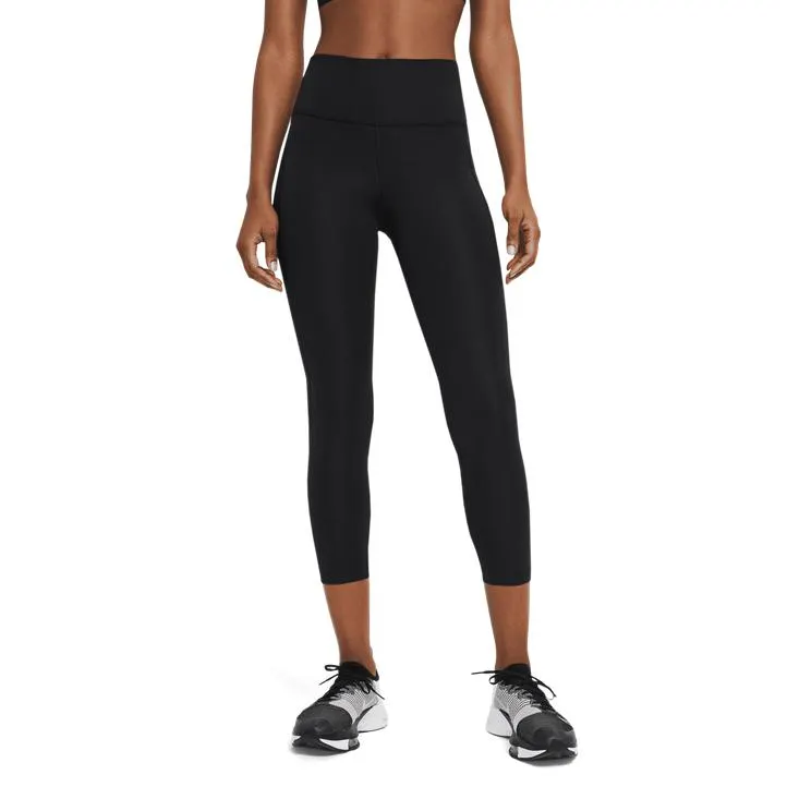 Nike Dri-FIT Fast Crop, treningstights dame, BLACK/REFLECTIVE SIL