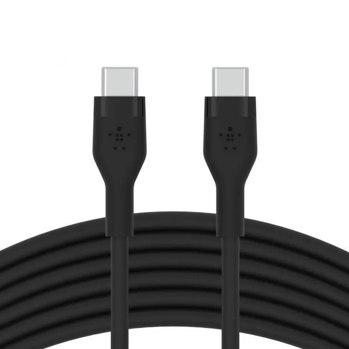 Belkin 3m USB-C til USB-C Silikon Ladekabel - Svart