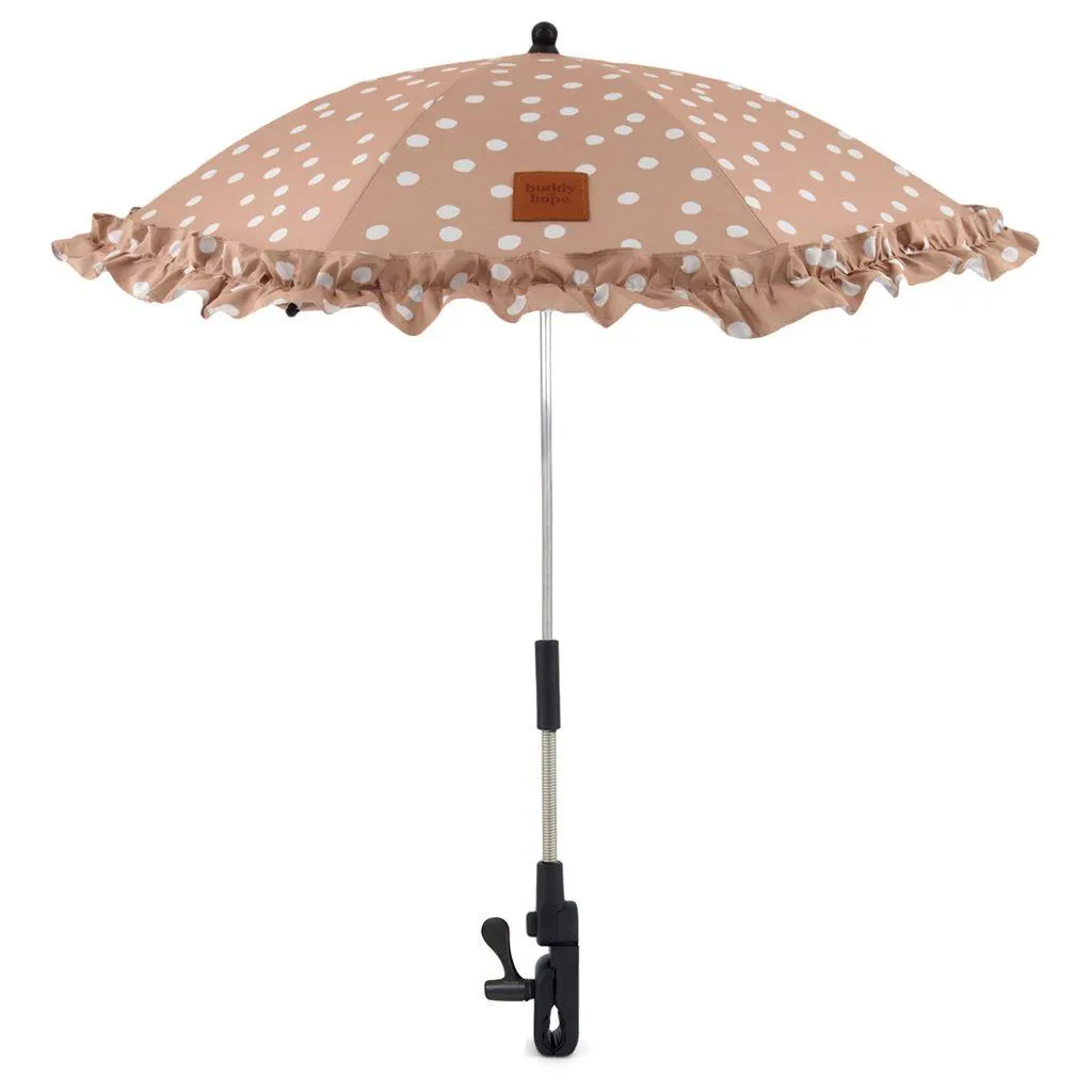 Flounce Parasoll Med Prikket Rosa