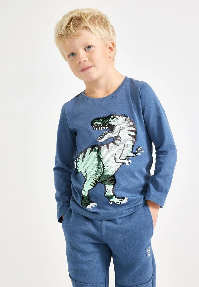 DINO FLIP - Topper langermet - dusty blue