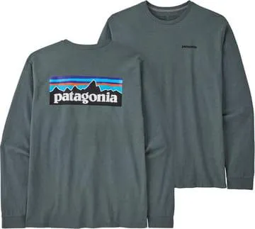 Patagonia M's L/S P-6 Logo Responsibili-Tee Nouveau Green