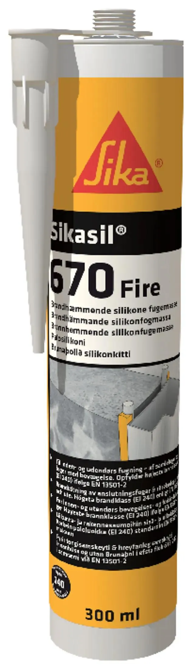 Fugemasse brannhemmende silikon hvit 300 ml