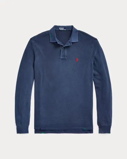 Classic Fit Garment-Dyed Mesh Polo Shirt