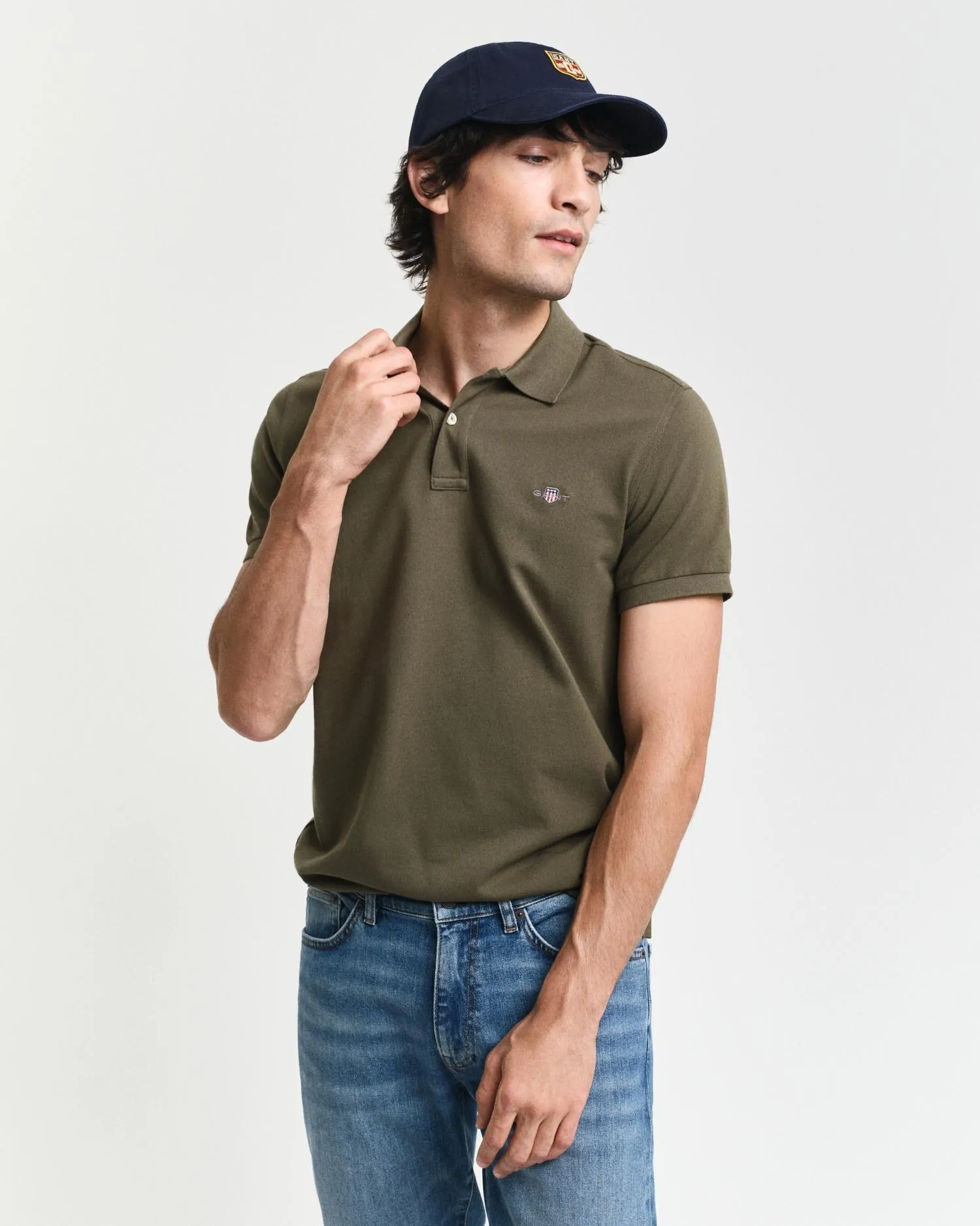 Klassisk piquéskjorte i slim fit