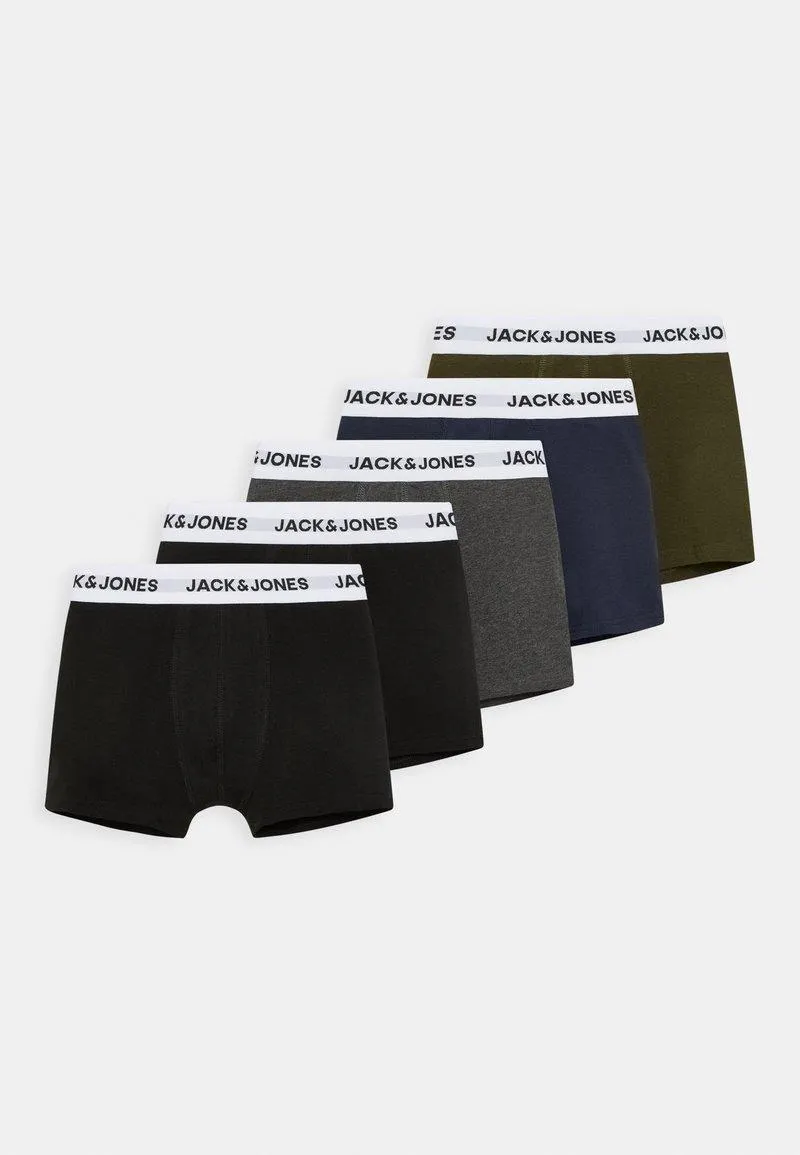 JACBASIC WHITE TRUNKS 5PACK - Underbukse - black/navy blazer/forest night
