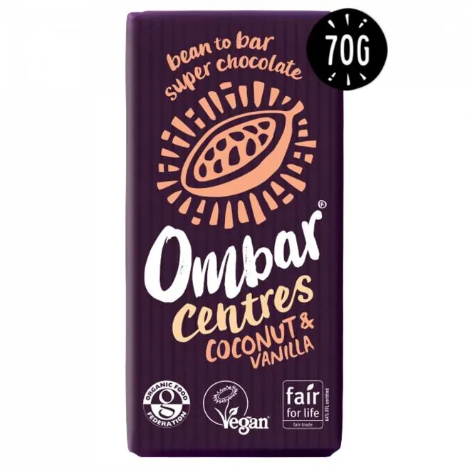 Ombar økologisk sjokolade med kokos- & vaniljefyll 70 g