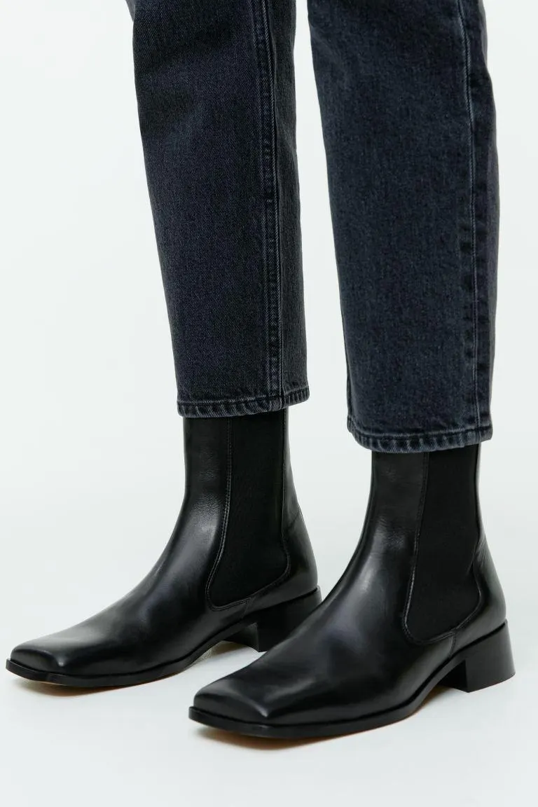 Chelsea-støvletter med firkantet tå