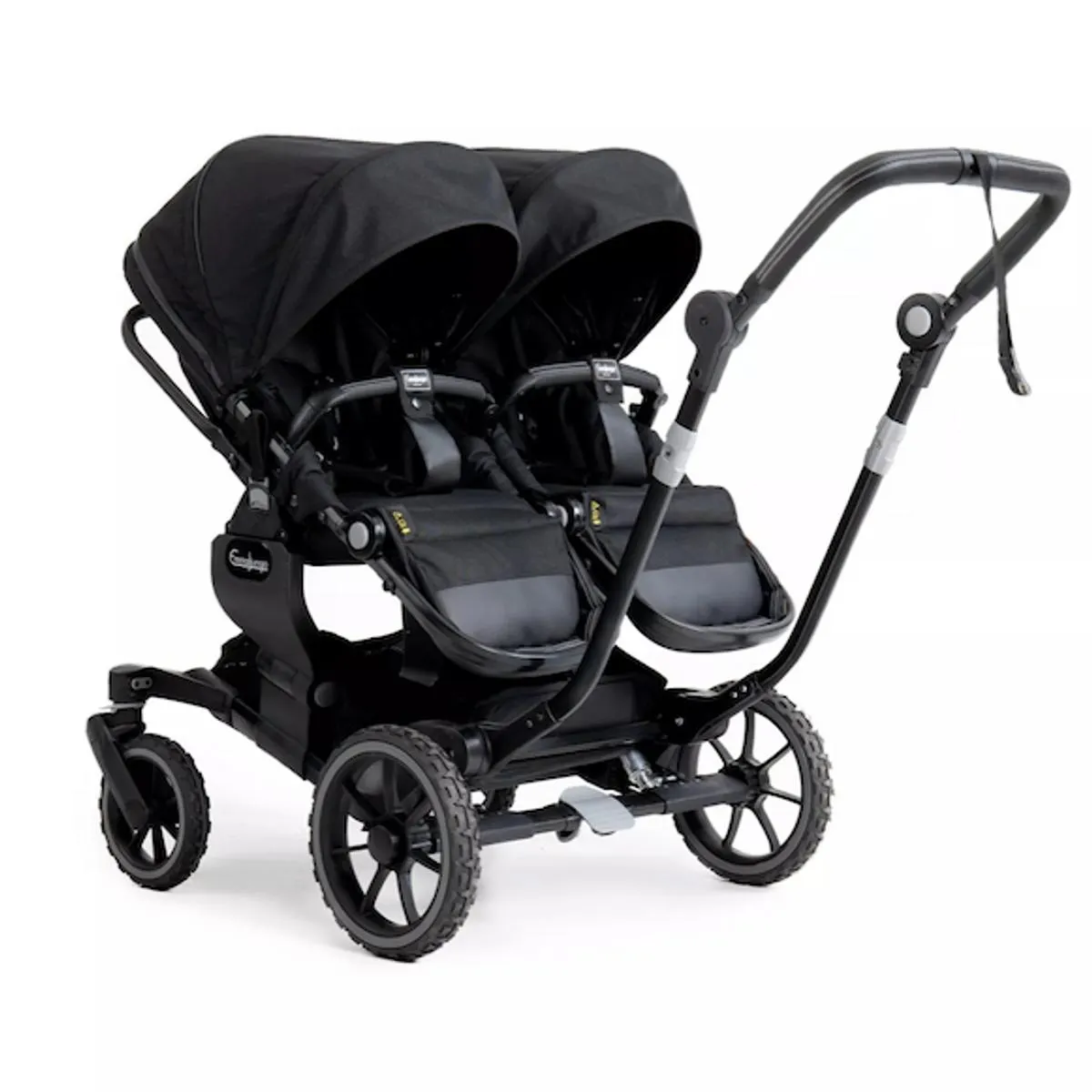 Emmaljunga 2024 | 735 Twin Sportsvogn Ergo All Black | Understell + 2x Sittedel