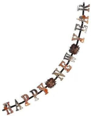 Gull og Sølvfarget Happy New Year Banner 15x170 cm