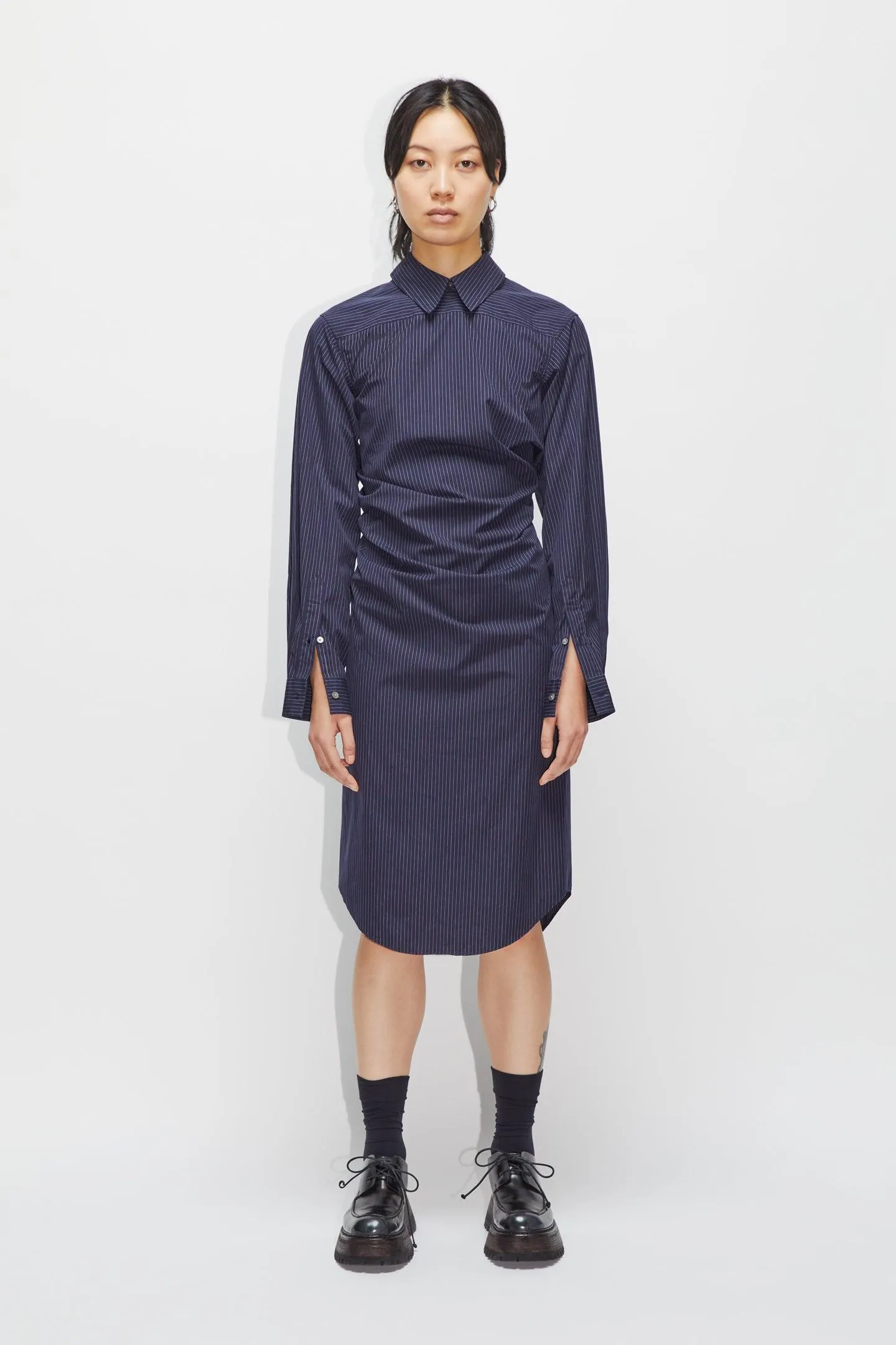 Twisted Pinstriped Dress