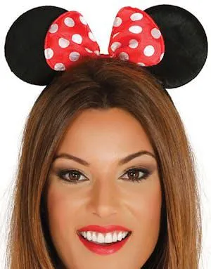 Svarte Minni Mus Inspirerte Ører med Sløyfe