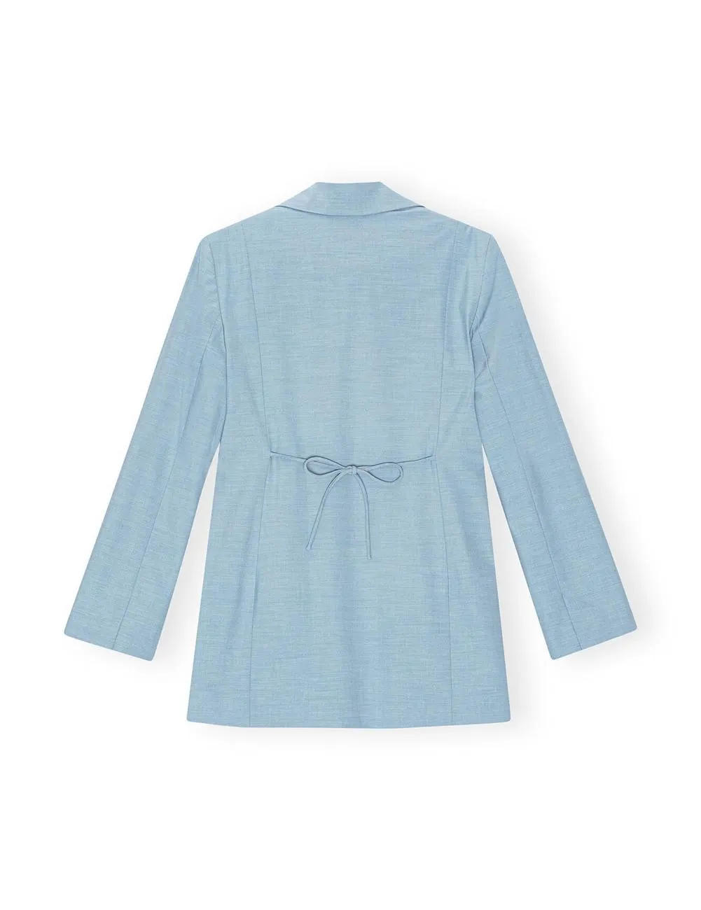 Drapey Melange Tiestring Blazer Powder Blue