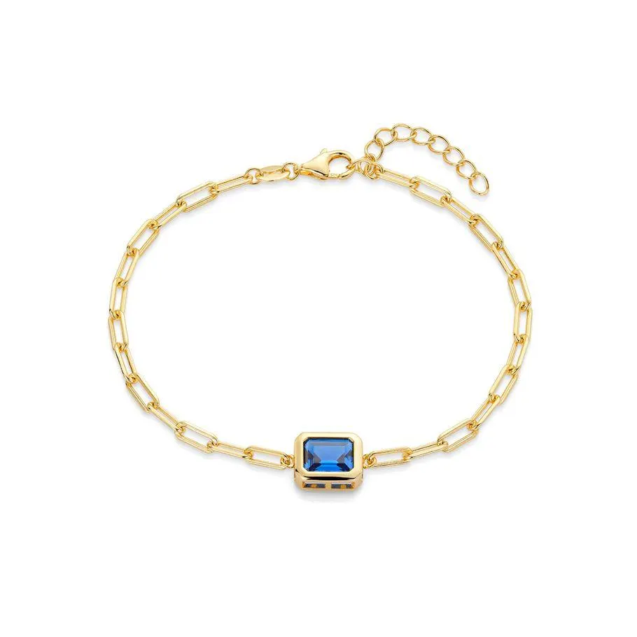 Armbånd 925 Forgylt Sølv Blå