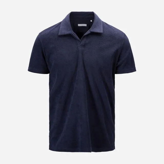 Riviera Terry Polo Short Sleeve - Navy Blue
