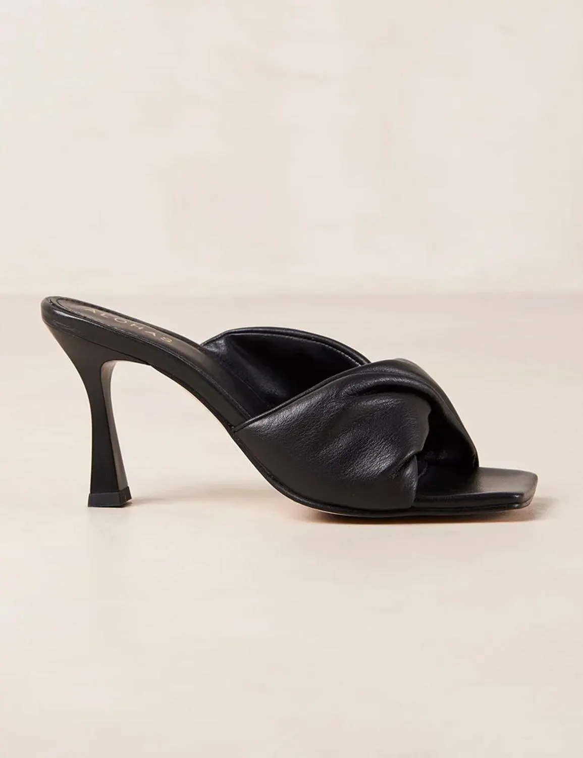 Mermaid Black Leather Sandals