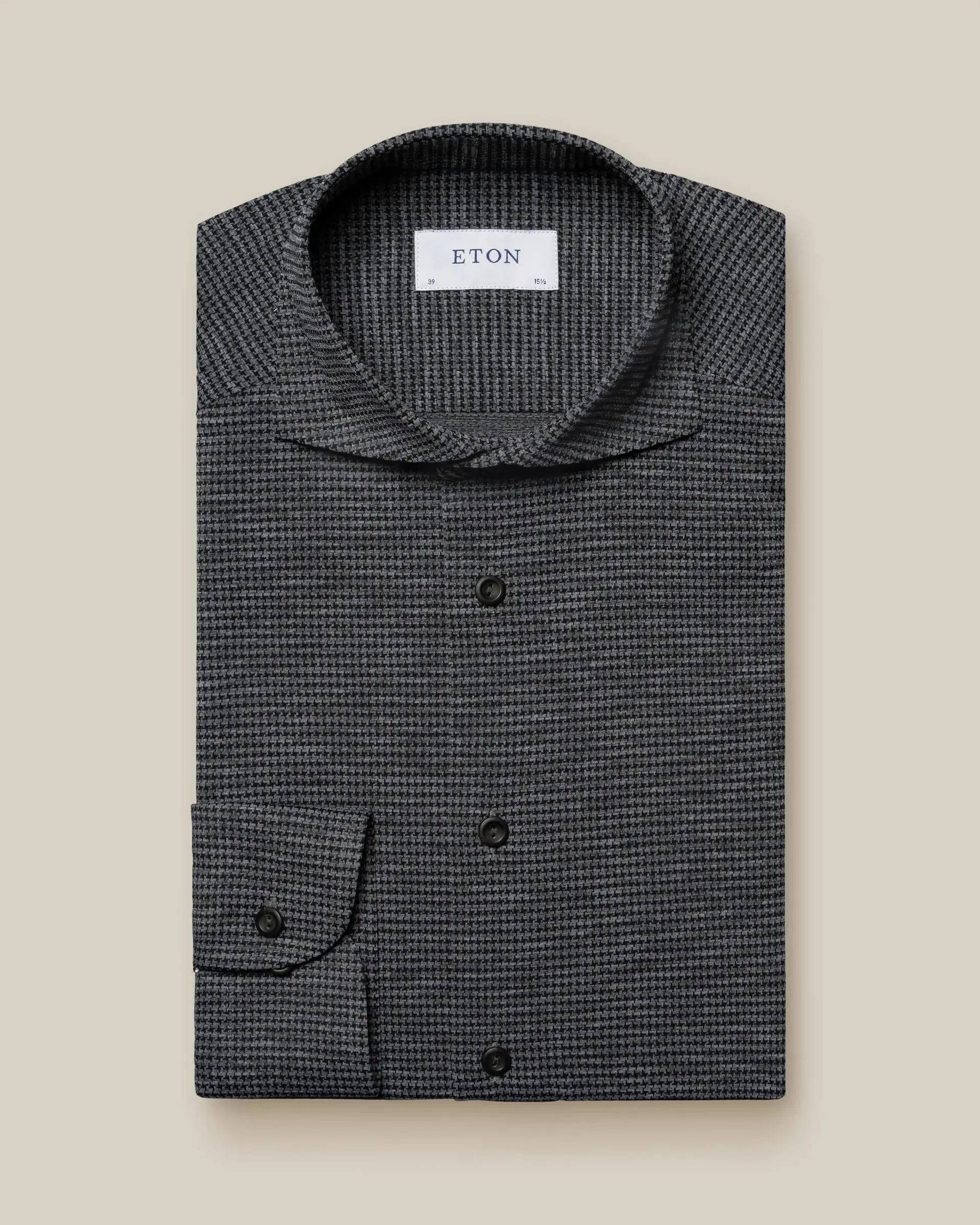 Black Houndstooth Four-Way Stretch Shirt