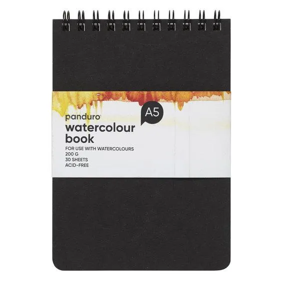 Panduro spiralbundet akvarellblokk A5 (148×210 mm), 30 ark, 200 g/m²
