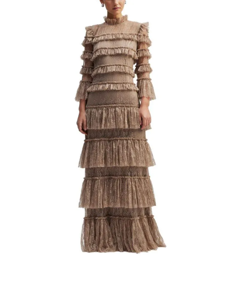 Carmine Maxi Dress – Gråbeige