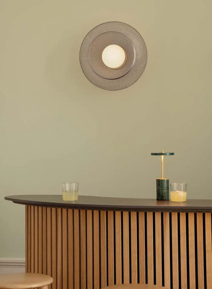 Faraday vegglampe/taklampe Ø45 - børstet stål