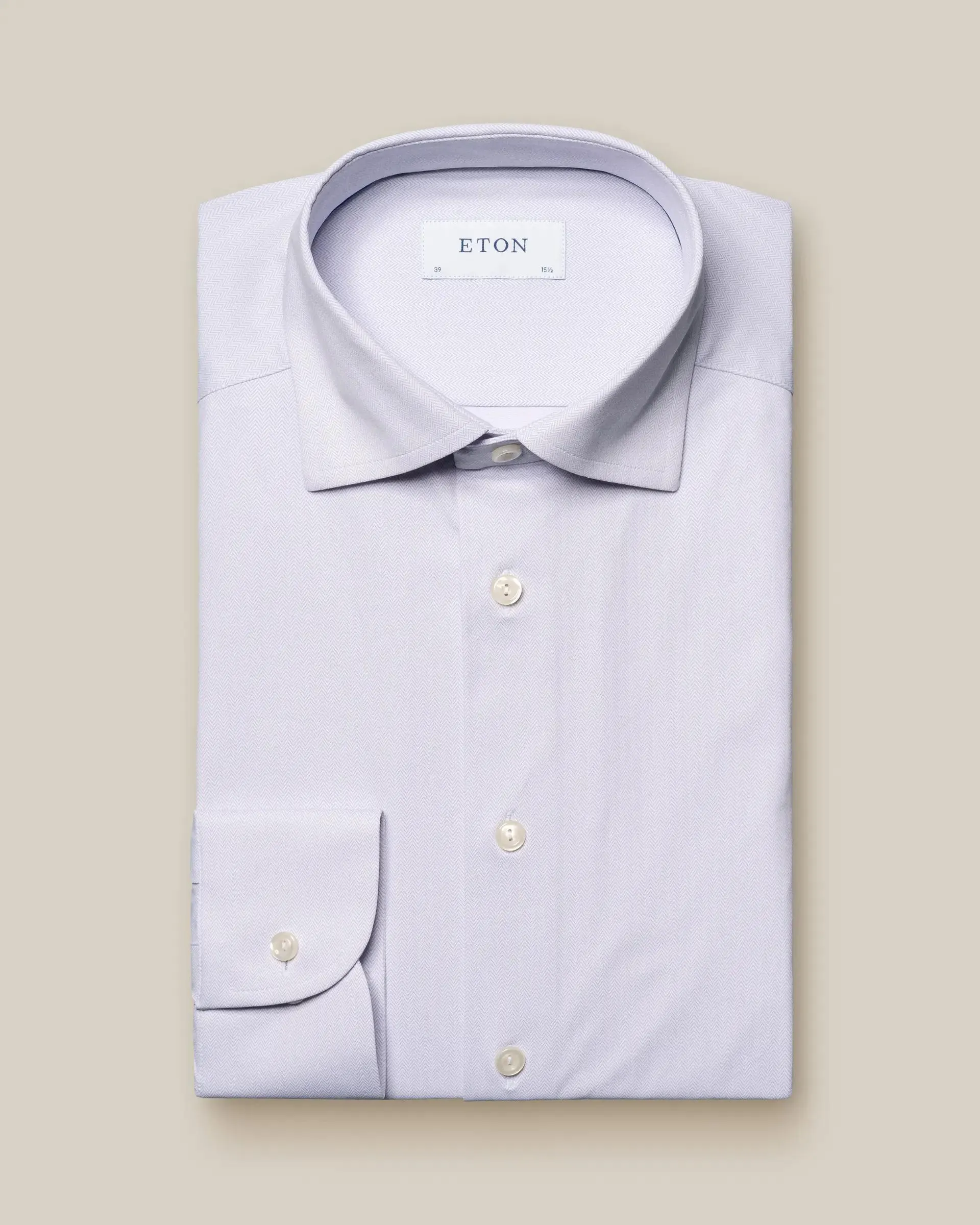 Light Purple Herringbone Four-Way Stretch Shirt