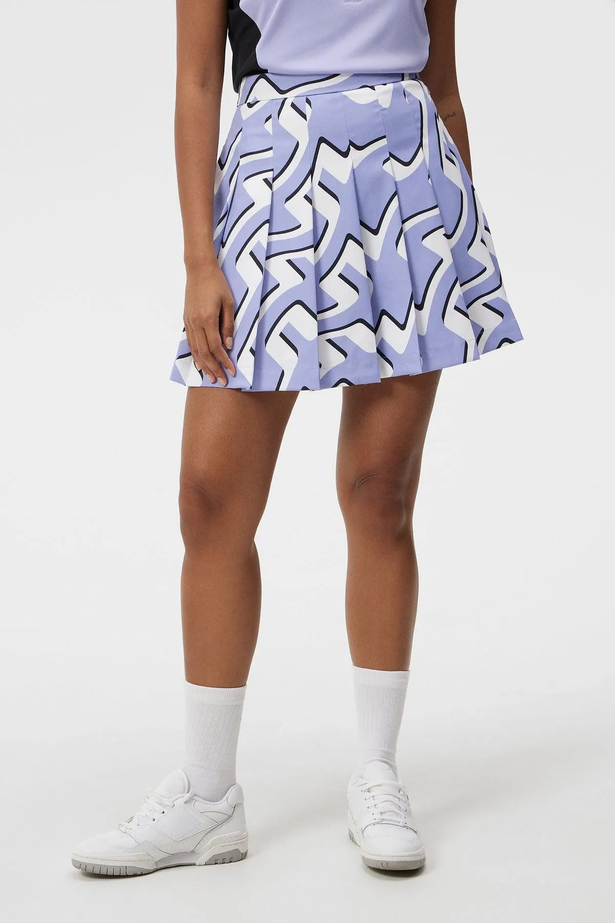 Adina Print Skirt Bridge Wave Sweet Lavender
