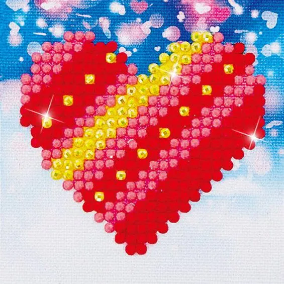 Diamond Dotz Patchwork Heart – diamond painting, 7×7 cm, 325 dotz